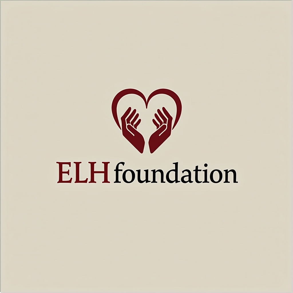 ELH Foundation - Philanthropy, Grantmaking, and Voluntarism logo featuring a stylized heart and hands symbol representing compassion and community support