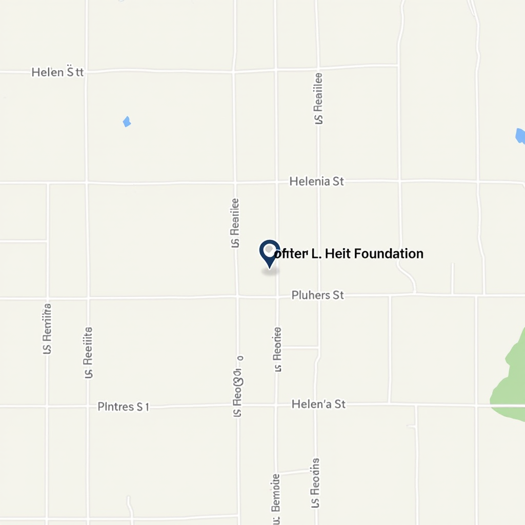 Map showing the location of Esther L Heit Foundation at 520 S Harris St, Helena, MT 59601, with surrounding streets and landmarks in Helena, Montana