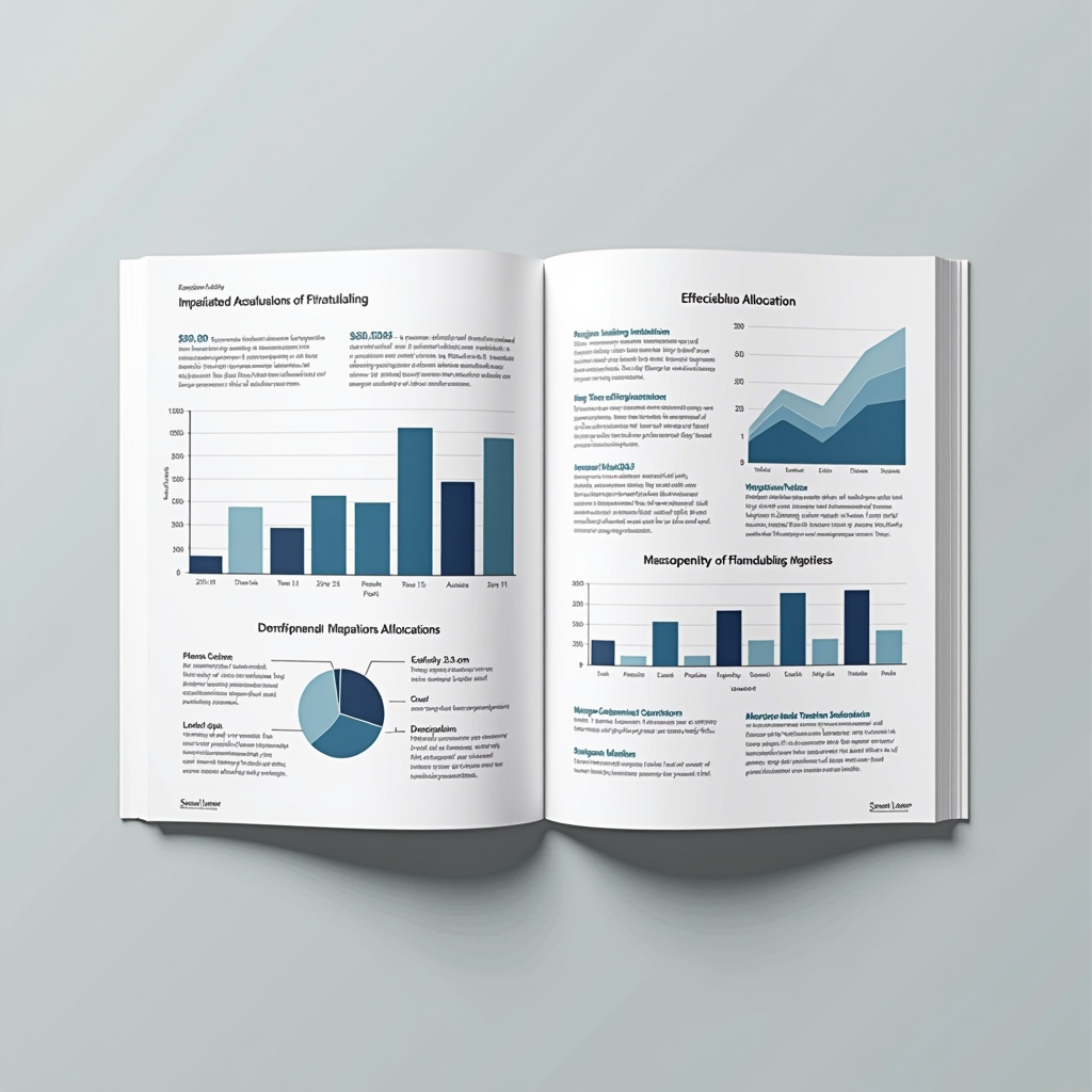 Professional annual report showing financial charts, graphs and impact metrics, document displaying funding allocations to religious institutions and community programs, transparency in grantmaking with beneficiary testimonials